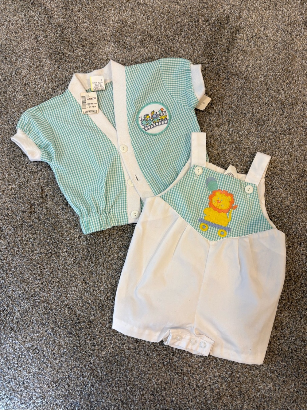 NWT Vintage 90s Baby Boy Romper Set